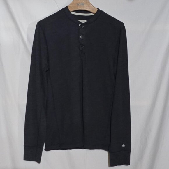 Rag & Bone Std Issue LS Slubbed Henly - Black - sz M* - Picture 1 of 4